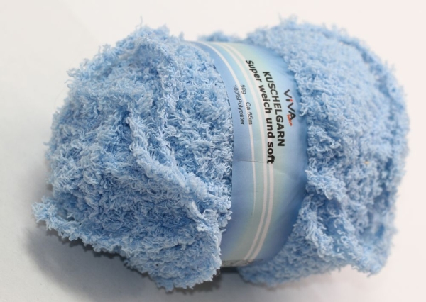 Wolle Viva Kuschelgarn 50 g 100 % Polyester Farbe hellblau