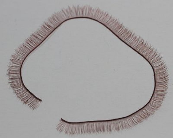 1 Stück Wimpernlitze Wimpern Kunsthaar rotbraun 20 cm x 8 mm