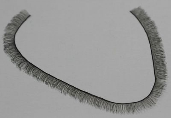 1 Stück Wimpernlitze Wimpern Kunsthaar schwarz 20 cm x 8 mm