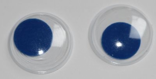 1 Paar Augen (2 Stück) Wackelaugen rund weiß Pupille blau 20 mm