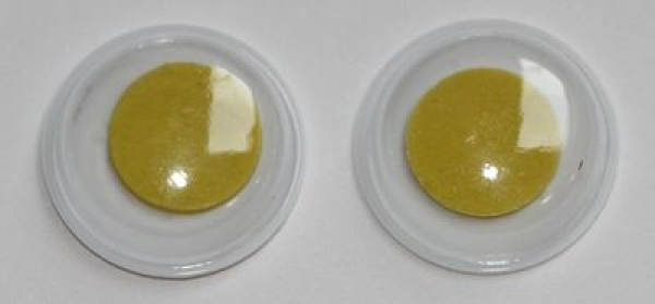 1 Paar Augen (2 Stück) Wackelaugen rund weiß Pupille gelb 12 mm
