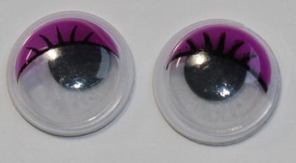 1 Paar Augen (2 Stück) Wackelaugen rund schwarz weiß beere 10 mm