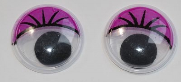 1 Paar Augen (2 Stück) Wackelaugen rund schwarz weiß beere 20 mm