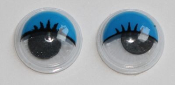 1 Paar Augen (2 Stück) Wackelaugen rund schwarz weiß blau 10 mm
