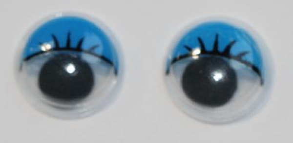 1 Paar Augen (2 Stück) Wackelaugen rund schwarz weiß blau 12 mm