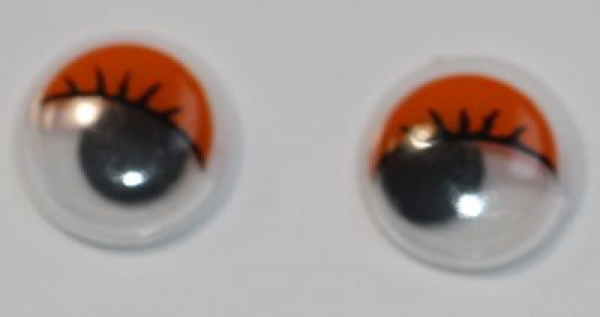 1 Paar Augen (2 Stück) Wackelaugen rund schwarz weiß orange 10 mm