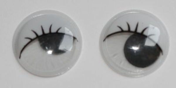 1 Paar Augen (2 Stück) Wackelaugen rund schwarz weiß weiß 15 mm