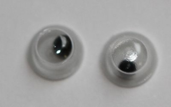 1 Paar Augen (2 Stück) Wackelaugen rund schwarz weiß 4 mm