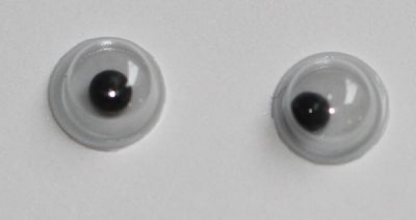 1 Paar Augen (2 Stück) Wackelaugen rund schwarz weiß 5 mm