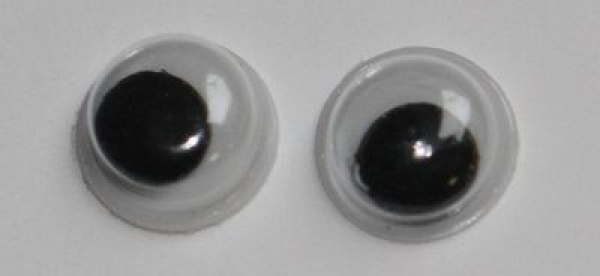 1 Paar Augen (2 Stück) Wackelaugen rund schwarz weiß 6 mm