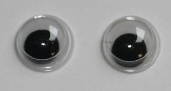 1 Paar Augen (2 Stück) Wackelaugen rund schwarz weiß 7 mm