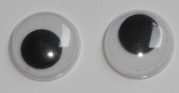 1 Paar Augen (2 Stück) Wackelaugen rund schwarz weiß 14 mm