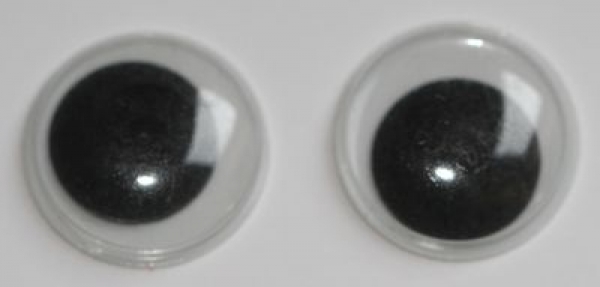 1 Paar Augen (2 Stück) Wackelaugen rund schwarz weiß 18 mm