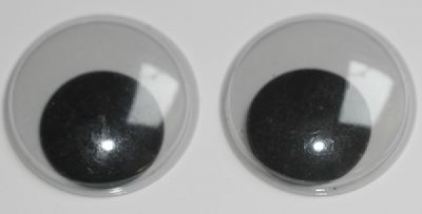 1 Paar Augen (2 Stück) Wackelaugen rund schwarz weiß 35 mm