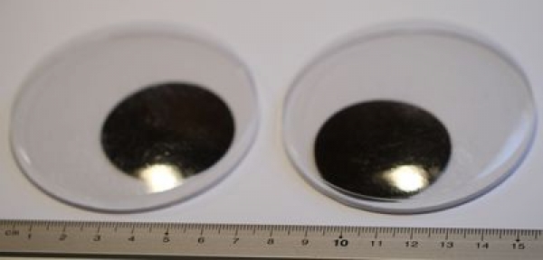 1 Paar Augen (2 Stück) Wackelaugen rund schwarz weiß 75 mm