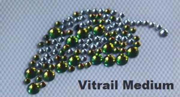 Swarovski-Bügelapplikation Blatt Vitrail med.