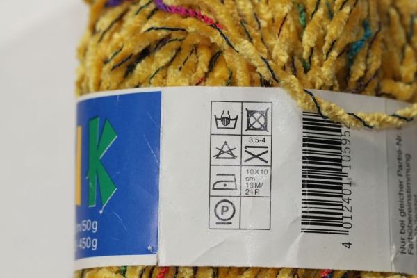 Wolle Karibik Chenille 50 g 95 % Polyacryl 5 % Polyamid Farbe gelb
