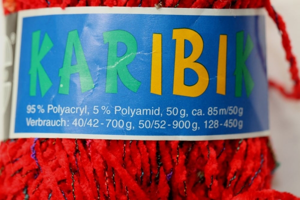 Wolle Karibik Chenille 50 g 95 % Polyacryl 5 % Polyamid Farbe rot