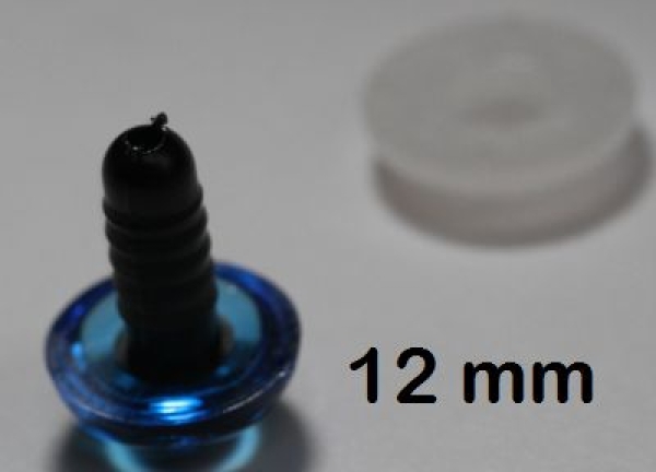 1 Paar Sicherheitsaugen transparent durchgefärbt blau
