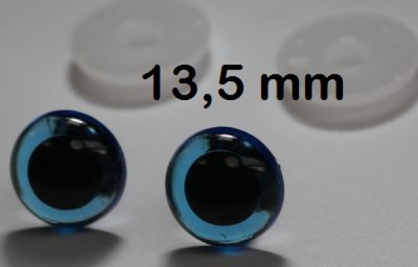 1 Paar Sicherheitsaugen transparent durchgefärbt blau