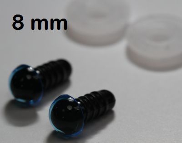 1 Paar Sicherheitsaugen transparent durchgefärbt blau