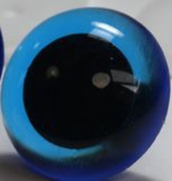 1 Paar Sicherheitsaugen transparent durchgefärbt blau