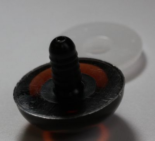 1 Paar Sicherheitsaugen transparent durchgefärbt rotbraun