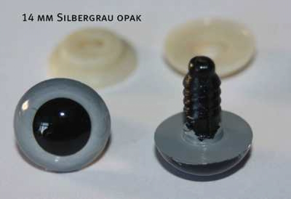 1 Paar Sicherheitsaugen silbergrau