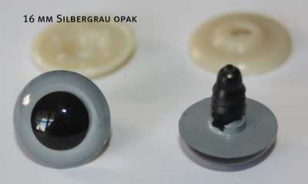 1 Paar Sicherheitsaugen silbergrau