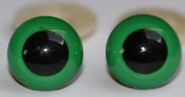 1 Paar Sicherheitsaugen Katzenaugen lange Pupille grün 16 mm 