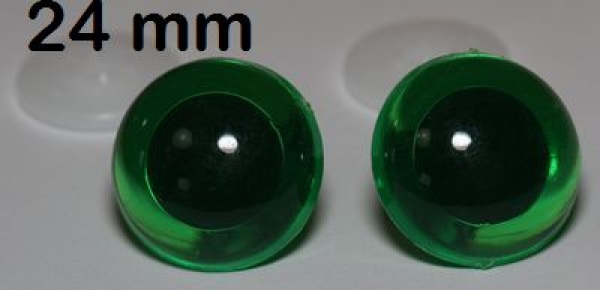 1 Paar Sicherheitsaugen transparent durchgefärbt tiefgrün