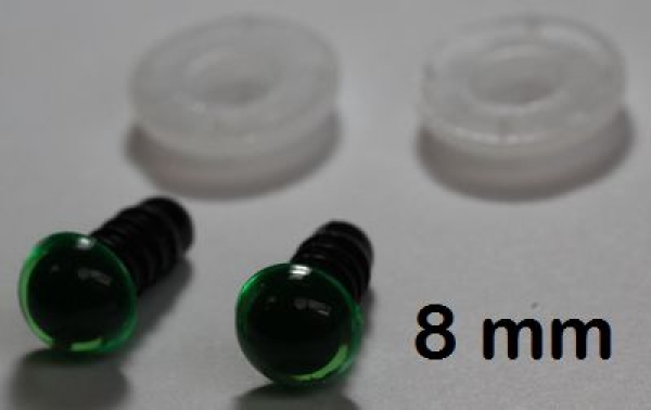 1 Paar Sicherheitsaugen transparent durchgefärbt tiefgrün