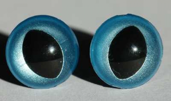1 Paar Katzenaugen Drachenaugen Sicherheitsaugen hellblau metallic