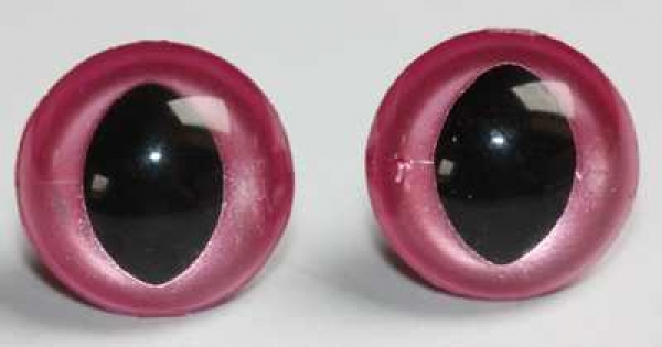 1 Paar Katzenaugen Drachenaugen Sicherheitsaugen hell pink metallic