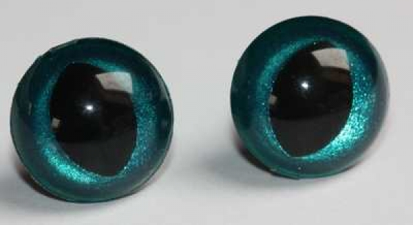 1 Paar Katzenaugen Drachenaugen Sicherheitsaugen türkisgrün metallic