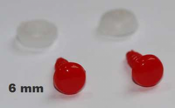 1 Paar Sicherheitsaugen Knopfaugen rot rund
