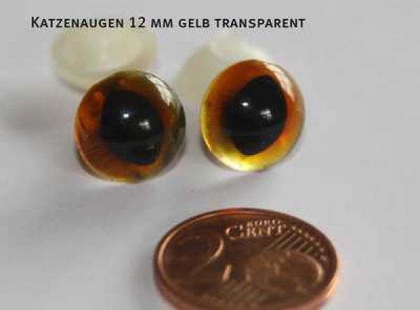 1 Paar Katzenaugen Drachenaugen Sicherheitsaugen gelb transparent