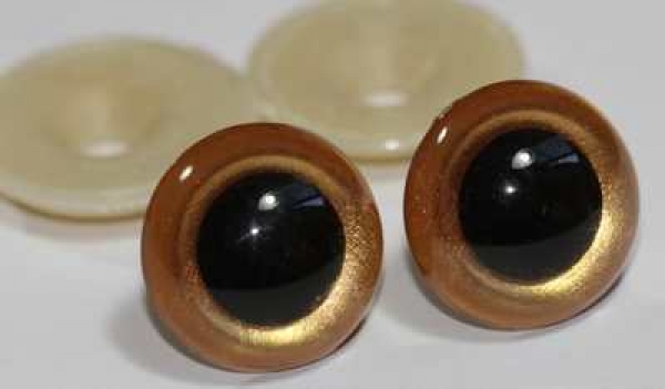 1 Paar Sicherheitsaugen gold deep metallic
