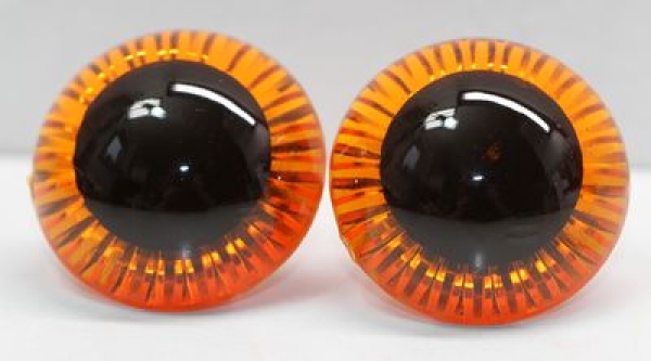 1 Paar Sicherheitsaugen Owl-Cut transparent durchgefärbt orange