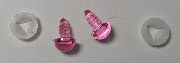 1 Paar Sicherheitsaugen transparente Pupille transparent rosa 10 mm