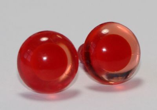 1 Paar Sicherheitsaugen rote Pupille Iris transparent durchgefärbt rosa