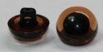 1 Paar 15 mm Kunststoffaugen transparent braun durchgefärbt rund zum Annähen