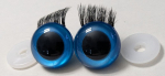 1 Paar Sicherheitsaugen 24 mm Blau metallic mit Wimpern