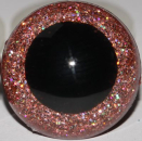 1 Paar Sicherheitsaugen Glitter Holo irisierend Rose