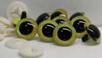 Sonderangebot: 5 Paar Sicherheitsaugen Glitter gelb 30 mm