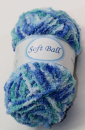 Wolle Soft Ball Chenille 50 g 100 % Polyester Blautöne Restposten Sonderpreis