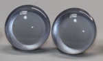 1 Paar Sicherheitsaugen trapezoid 25 mm hellsilber metallic nachtleuchtende Pupille
