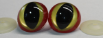 Sicherheitsaugen Katze Drache Unikat metallic rot und gelb 30 mm